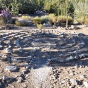 labyrinth in backyard