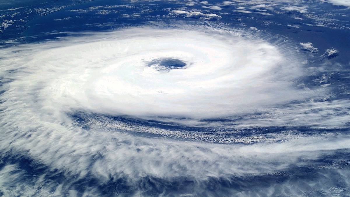 aerial view of cyclone symbolizing change