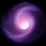 wormhole in space with purple light and white light center