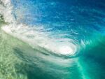 clear, blue green whirlpool close up