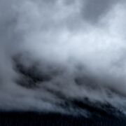 mountain obscured by clouds