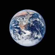 A color picture of planet earth from space.