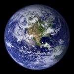 A color photo of planet earth on a black background