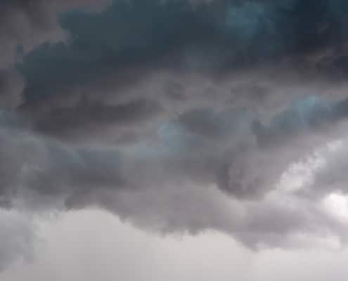 A gray overcast and cloudy sky